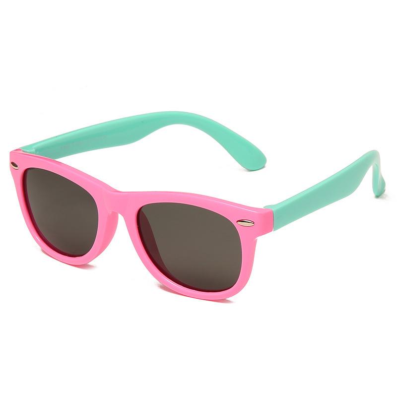 Personalized Color-Block Kids' Sunglasses: Fashionable, Anti-UV, Windproof, and Sandproof.