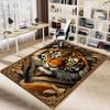 1PC Tiger Artwork Non-Slip Floor Carpet Compatible for Office&Living Room&Bedroom&Dining room - Flat-Weave Machine-O396