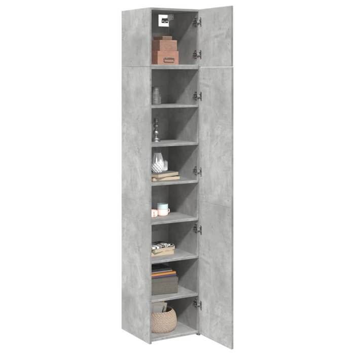 VidaXL Slim Storage Cabinet Concrete Grey 40x42.5x225 Cm, Bathroom Storage Cabinet, Storage Unit of 3281276