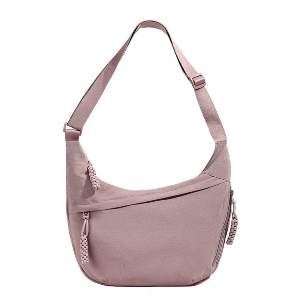 Versatile Canvas Crossbody Bags Large Capacity Lightweight Sports Hobos Bag Solid Color Korean Simplified Shoulder Bag Women