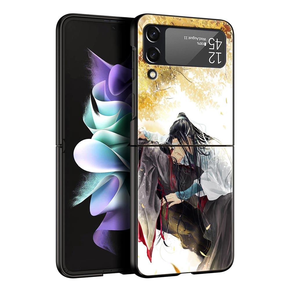 MDZS Anime Mo Dao Zu Shi Wei Wuxian Phone Case for Samsung Galaxy Z Flip 3 4 5 Black Folding Mobile Shell Hard PC Protect Cover