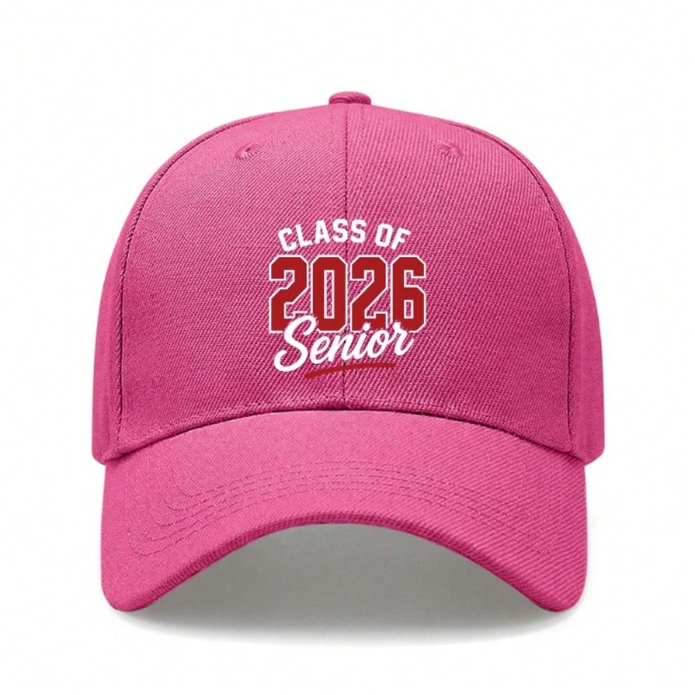 [Graduation Baseball Cap] Class Of 2026 Senior Print Polyester Adjustable Breathable Casual Streetwear Daily Wear Baseball Hat - Dad Hat, Sun Cap