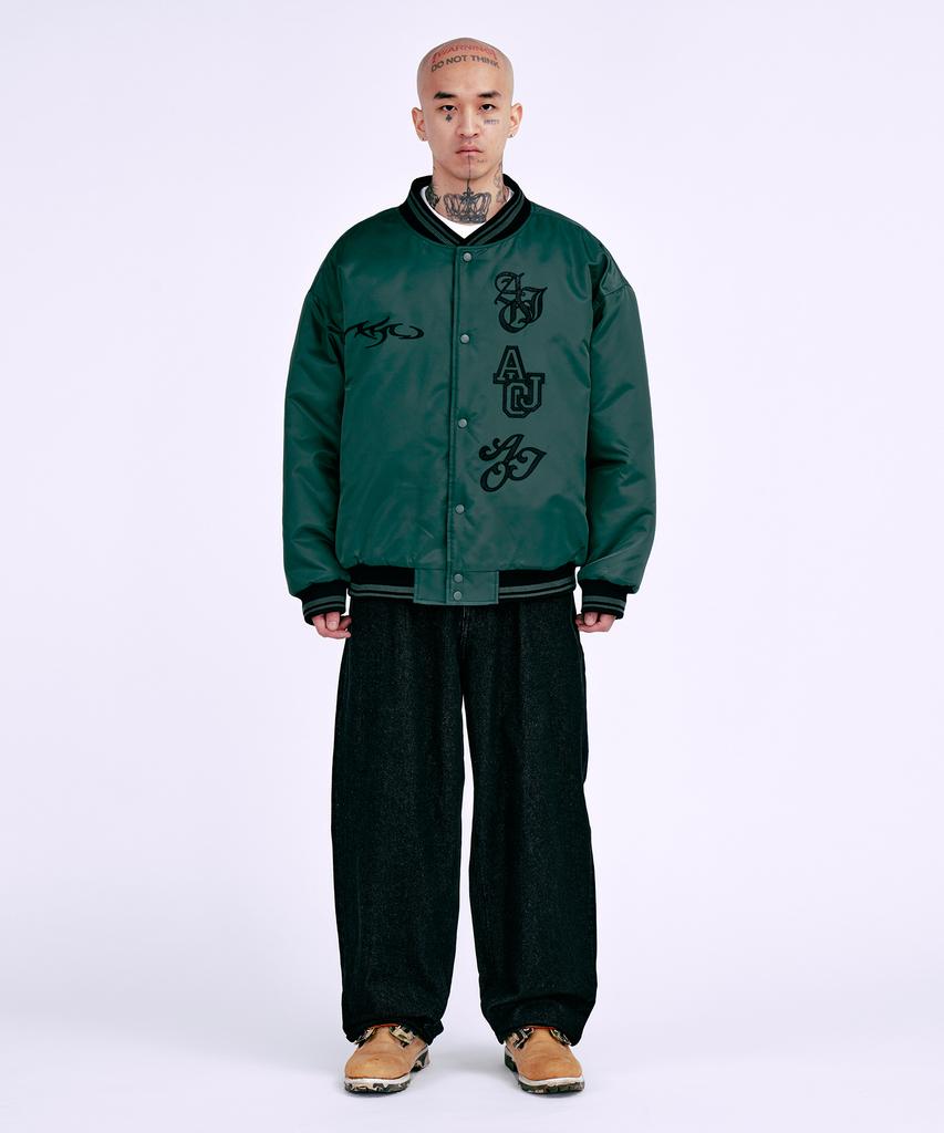 Ajobyajo Nylon Baseball Jacket [Green]