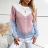 Maglione girocollo in maglia con maniche lunghe, stile vintage, autunno inverno, colore: Collisione