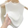 Tielko s okrúhlym výstrihom Pletené topy Ženy Letné Košieľky Jednofarebná Košieľka Módne tubusy Dámske skrátené dievčenské oblečenie Y2K bez rukávov