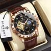 BINBOND Automatische Herrenuhr Skelett Leder Mechanische Armbanduhren Für Männer Luxus Reloj Tourbillon Leuchtend Wasserdicht +Box