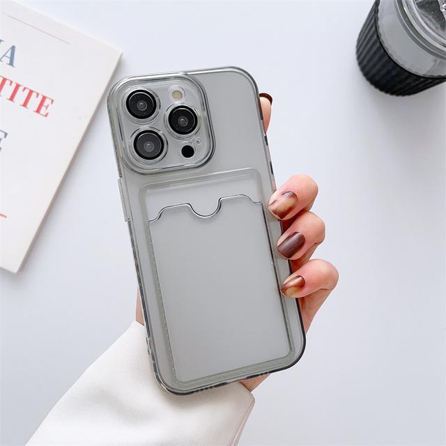 Husa de telefon cu folie de protectie pentru lentile pentru Iphone 14 12 11 13 Pro Max X Xr Xs Max 7 8 14 Plus Slot pentru card de culoare solida Husa din spate moale Tpu