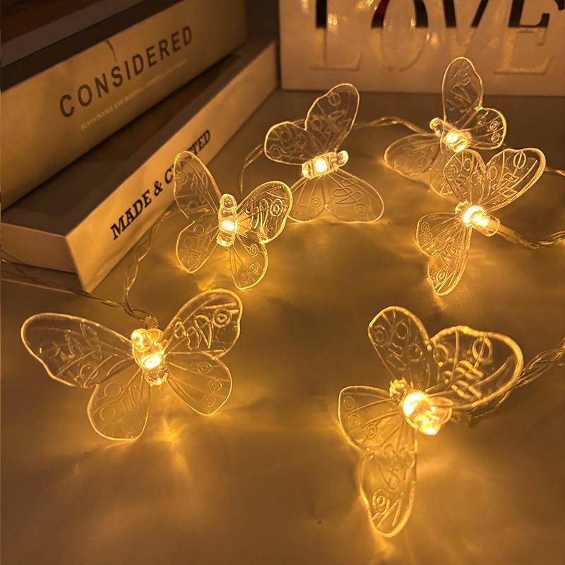 1.5M LED Battery-powered Butterfly Light String Fairy Lights for Wedding Birthday Party Room Garden Bedroom Living Room Decor