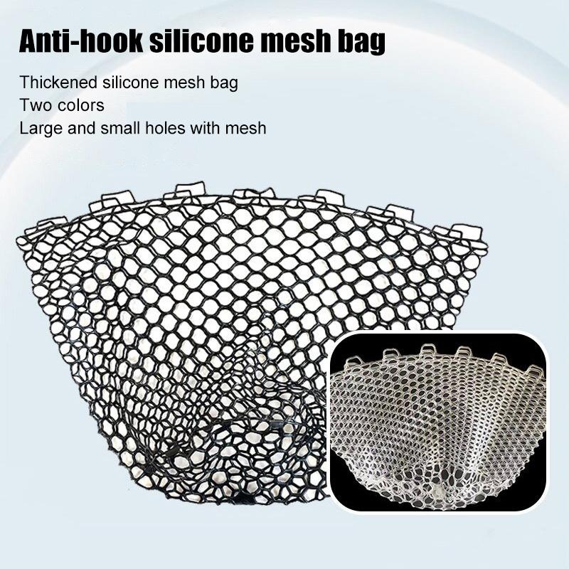 32/40/50Cm Portable Collapsible Fishing Net Wear-Resistant Rubber Mesh Fish Catch Trap Landing Outdoor Multifunctional Dip Net