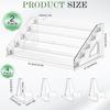 2 Pack 5 Tier Acrylic Card Display Stand with 4 Mini Triangle Display Holder for Greeting Sports Cards,Postcards, Business Cards
