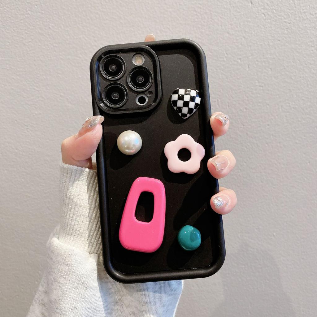 Applicable To Apple 13 16 Mobile Phone Case XR Hairpin Love Checkerboard IPhone 14 Full Inclusive Protection Case