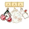 3PCS Brilliant Butterfly Dog Rabbit Shell Tulip Moon Y2K Pendant Charm Links Fit 9mm Stainless Steel Bracelet DIY Making Gift