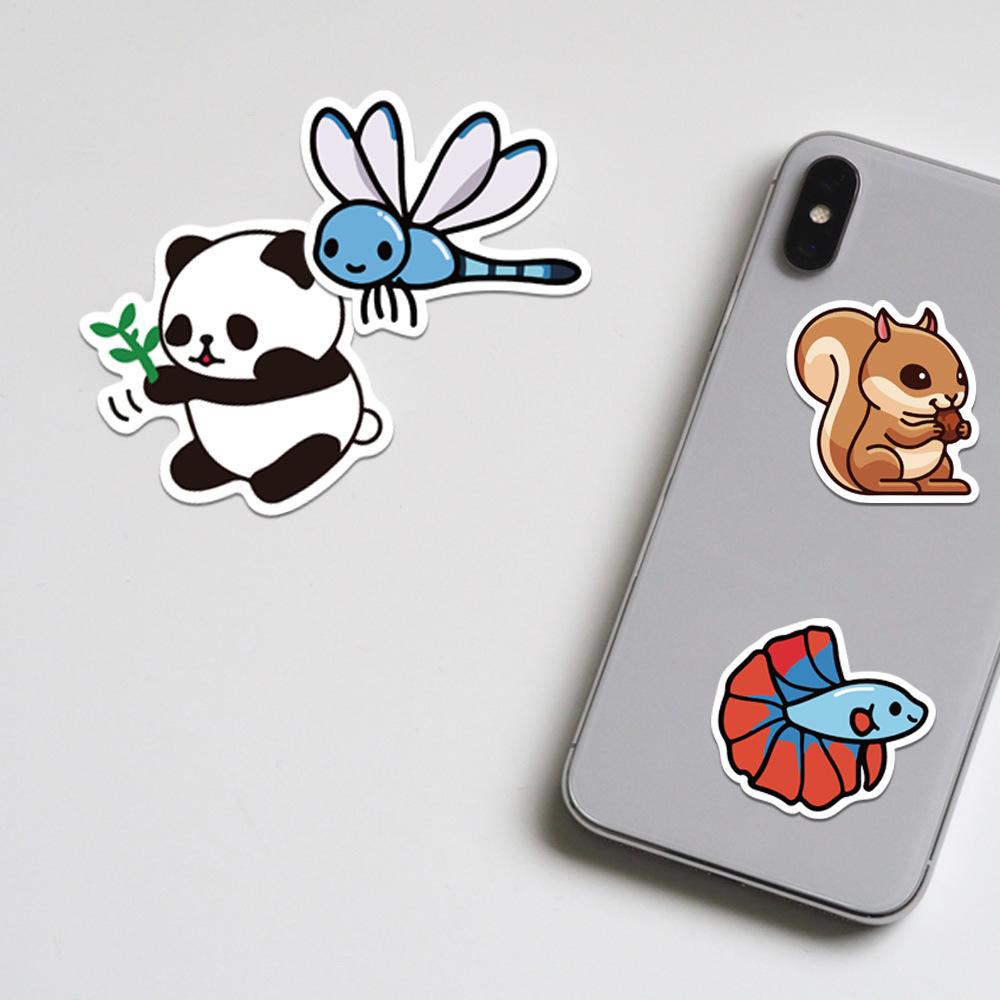 100pcs Cute Cartoon Animals Mix Graffiti Stickers DIY Phone Guitar Laptop Notebook Suitcase Cup Waterproof Decals