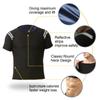 Sauna Suit for Men Shorts Sleeve Sweat Shirts Gym Workout Top Shapewear Fitness T-Shirt Waist Trainer Slimming Vest Exercise Compression Body Shaper