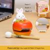 Cartoon Knock Knock Wooden Fish Ornament - Cute Granule Lucky Cat Decoration for Office