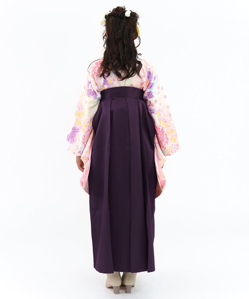 Graduation Ceremony Hakama Set Easy to Simple Set Hakama C Elementary School Girls Harugasumi no [KYOETSU] - Wear, 4-Piece (Kimono, Hakama, Juban,