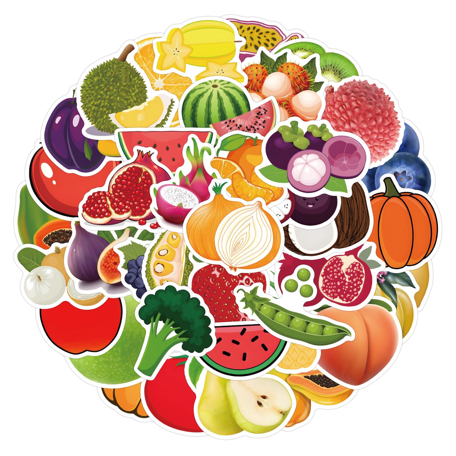 60 Summer Cartoon Fruit Graffiti Stickers: DIY Decoration for Desk, Phone, Journal - Waterproof