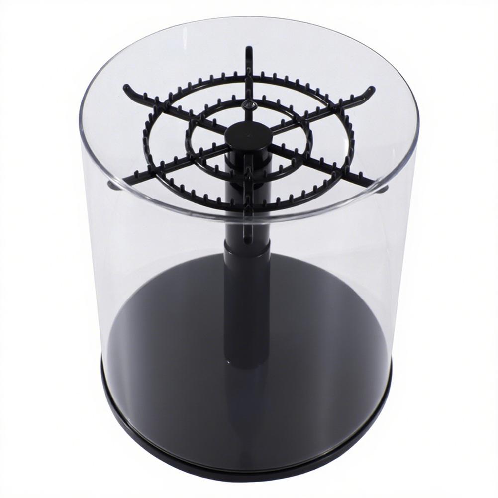 

Вращающаяся витрина для плюшевых кукол Прозрачная коробка для хранения кукол с крышкой Подставка для демонстрации плюшевых кукол Пыленепроницаемая для коллекционных предметов чёрный