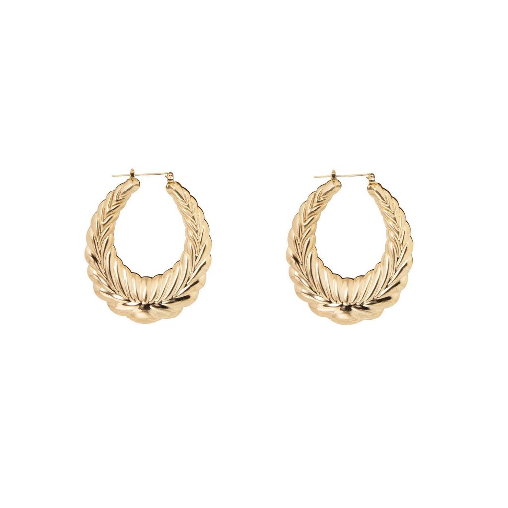 Gold Hip Hop Bamboo Hoop Earrings – Extra Large Exaggerated Circle Studs