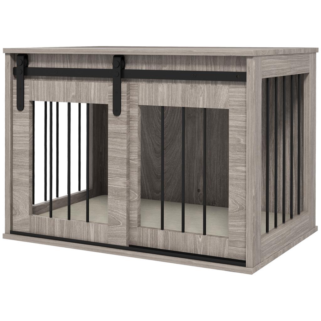 Dog Crate Furniture with Removable Cushion for Medium Dogs, 80 X 54 X 57cm - Brown