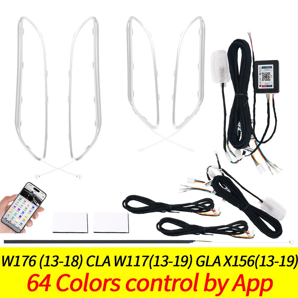 

Ambient Lights Led 12/64 Colours For Mercedes-Benz A/CLA W176/CLA W117/GLA W156 Led Car Air Vents Turbine Nozzle Decorate Lights