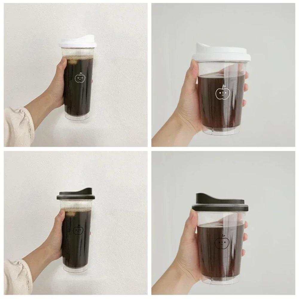Leak-proof Water Bottle Transparent Coffee Cup Portable Drinking Bottle For Juice Milk Tea Coffee