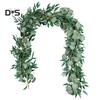 Blooming Bouquet Faux Hanging Eucalyptus Vine Leaves Garland Photo Props Homen Decor