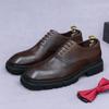 Men's Leather Shoes Business Casual Shoes Cowhide Thick Sole Heightening Dress Shoes Men's Leather Versatile
