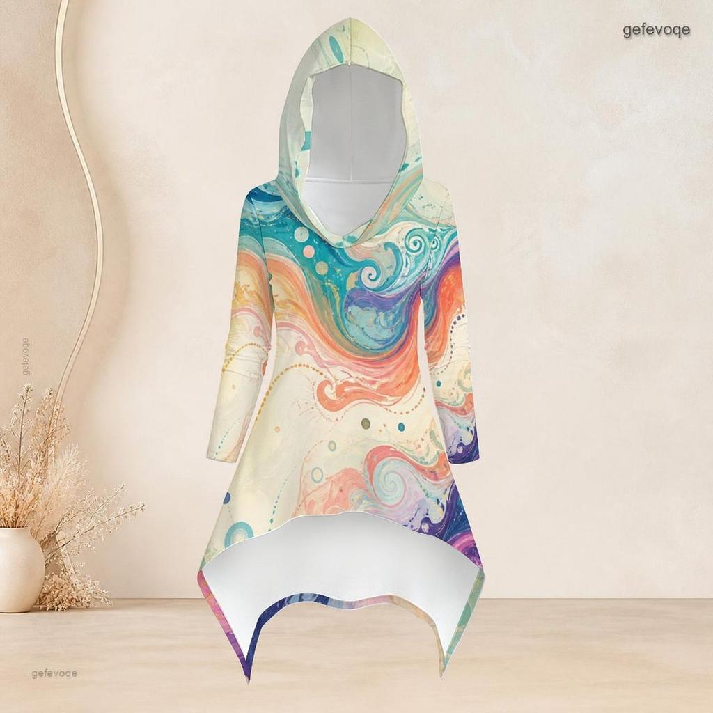 Women Plus Size Red Black Printed Hooded Long Sleeve High Low Top Fitted Pants Two Piece Set