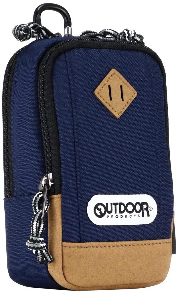 OUTDOOR PRODUCTS Camera Pouch Holds a Compact Camera and Smartphone Double Zipper Carabiner ODCP04NV 04, Navy, Simultaneously, Feature, Included,