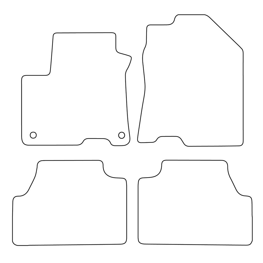 [BLM]HY038 Red - Set of Velour Floor Mats To Fit Hyundai Kona Electric I 2018-2023 - Red Trim