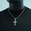 Full Diamond Cross Pendant Personalized Light Luxury Accessories Jewelry Environmental Friendly Alloy Retro Cross Fried Dough Twists Necklace