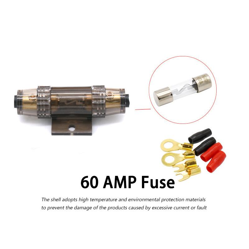 6/8GA Car Amplifier Cable Set 60AMP Subwoofer Power Cable AMP Wiring Fuse Wire Installation Cable Kit Vehicle Modification Parts