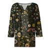 Women's T Shirt Tee Print Button 3/4 Sleeve Tunic Daily Weekend Fashion Basic V- Neck Regular Top