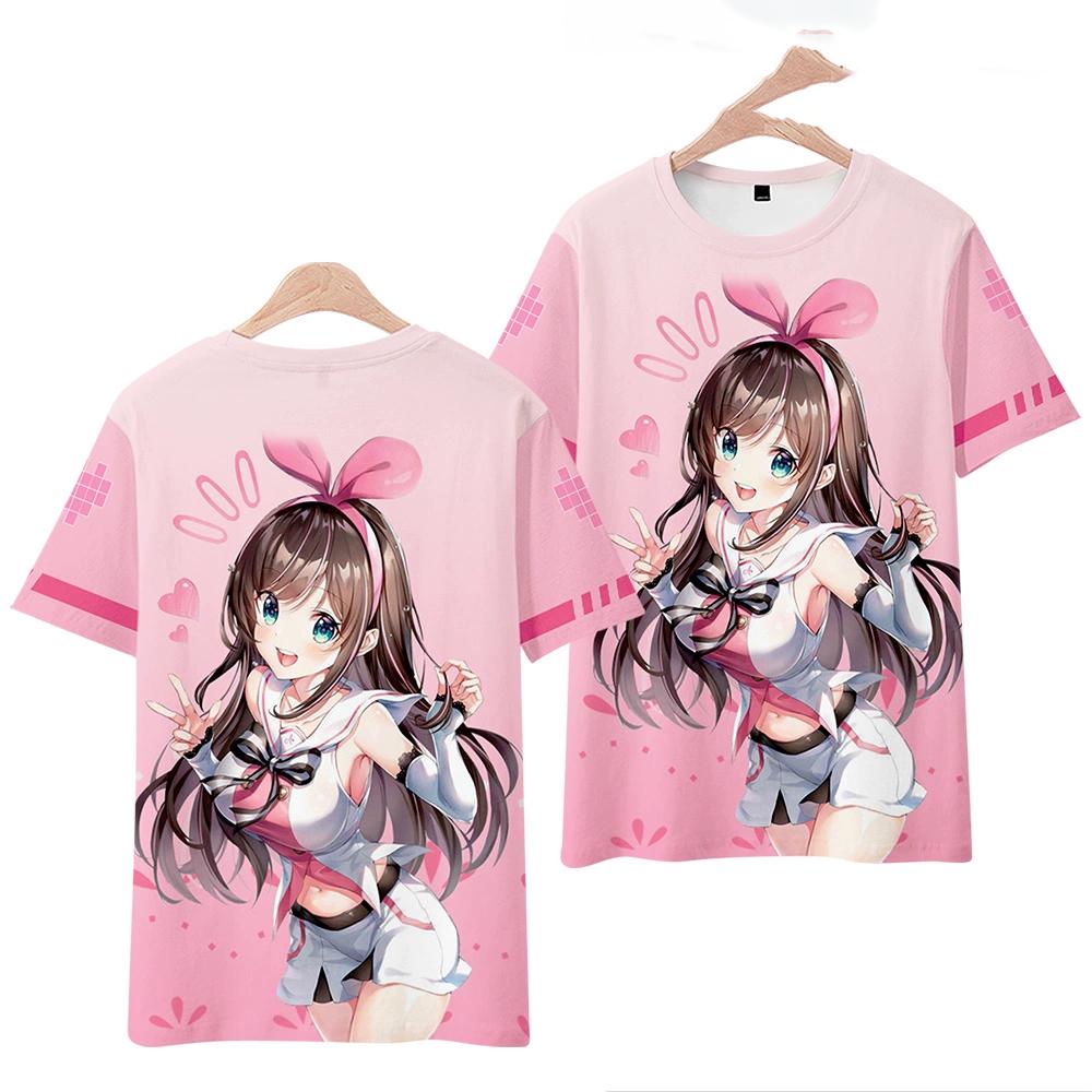 Kizuna AI Hololive VTuber Cosplay T-shirt 2025 New 3D Print Kawaii Kid Anime t shirt Men/Women Harajuku Short Sleeve Tee Y2k Top