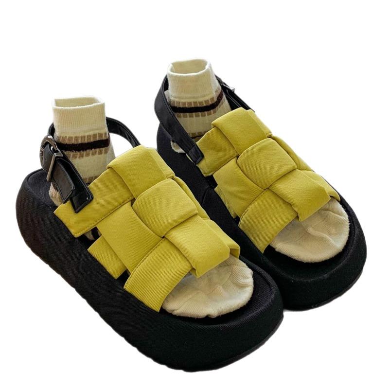 Edition~ Woven platform sandals women's new summer models with skirts and open-toed beach shoes