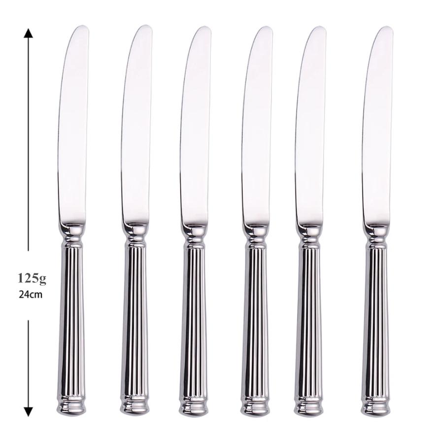 Europe Silver Luxury Fashion Cutlery Set 18/10 Stainless Steel Creativity Gift Roman Column Flatware 304