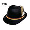 Versatile Casual Hat Fedora with Feather, Short Brim Vintage Jazz Hat, German Holiday Gift for Beer Lovers Oktoberfest Costume Accessories Halloween