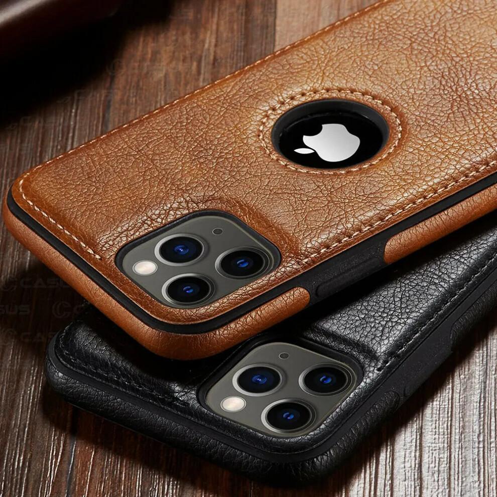 (Brown) Ultra Thin Slim Leather Phone Case