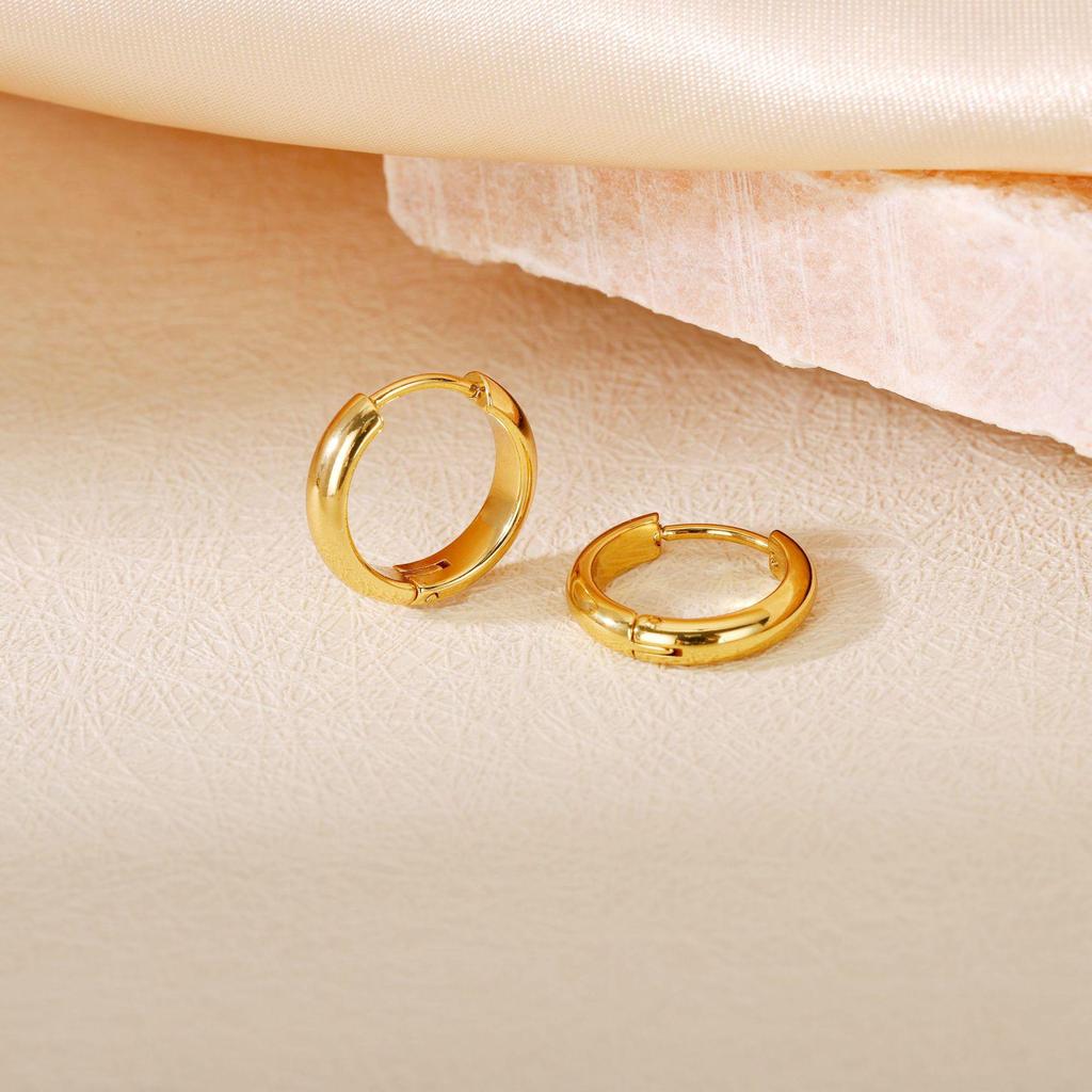 Orecchini semplici in acciaio al titanio in stile coreano: Gioielli Trendy, Unici e alla Moda.