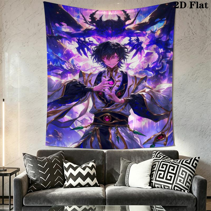 Code Geass Wall Tapestry Aesthetic Wall Hanging Printed Fabric Blanket Decorative Tapestries for Bedroom Living Room Home Decor
