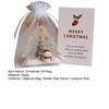 Christmas Gift Bag Organza Bag with Golden Star Xmas Tree Decor Small Mesh Drawstring White Sheer Wedding Party Favor Bag