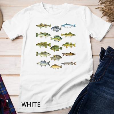 Kinder Fischarten Biologie Arten von Süßwasserfischen Angeln Unisex T-Shirt