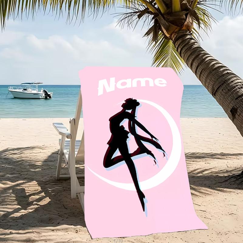 Customizable personalized beach towels Sailor Moon themed designs.Suitable for the beach, yoga, sports;ideal as beach accessories