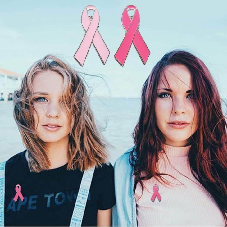Glitter Ribbon Breast Cancers Enamel Pins Prevention Awareness Badge Brooches