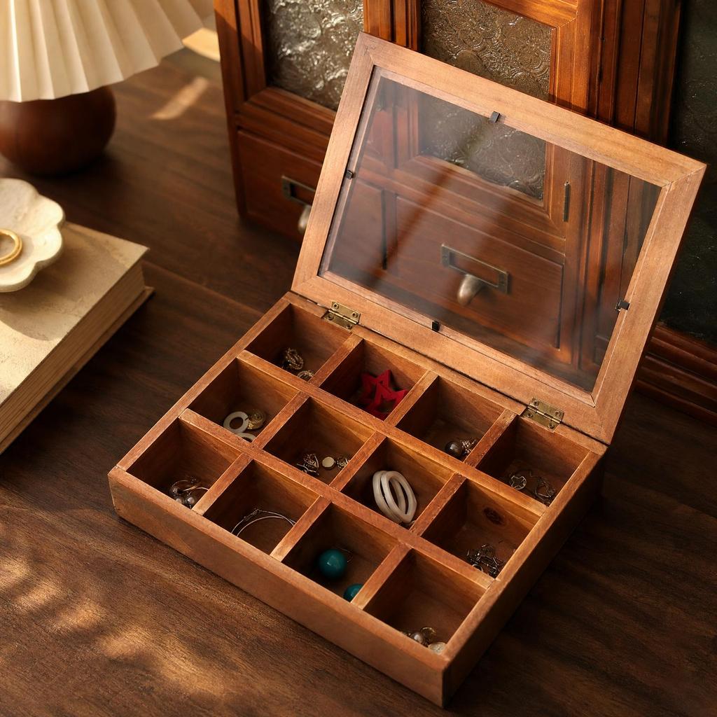 Wooden Jewelry Box Scratch-Resistant for Dressing Area, Living Room