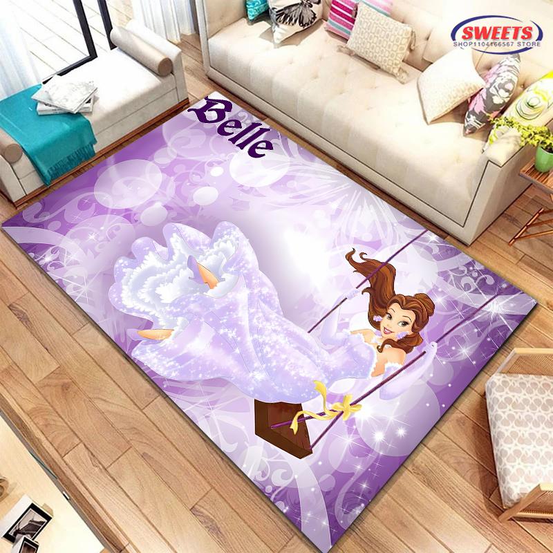 Neue Regale!Disney Belle Prinzessin Teppich, Wohnzimmer Schlafzimmer Bürobereich Kinderzimmer nach Wahl, Rutschfeste Maschinenwaschbare Matte