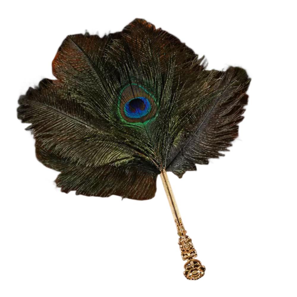 Danshandfans in Chinese Stijl Draagbare Cosplay Props Waaijer Struisvogelveer Waaijer Dames Dans Props