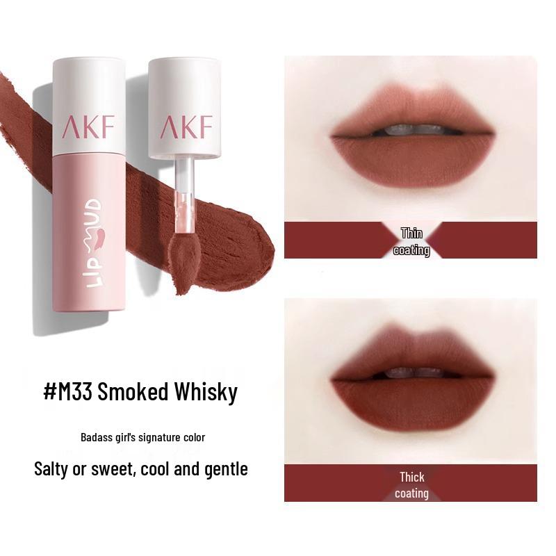 AKF Lip Mud Soft Mist Matte Lip Makeup - Student-Friendly, Niche Brand In Shade M07.
