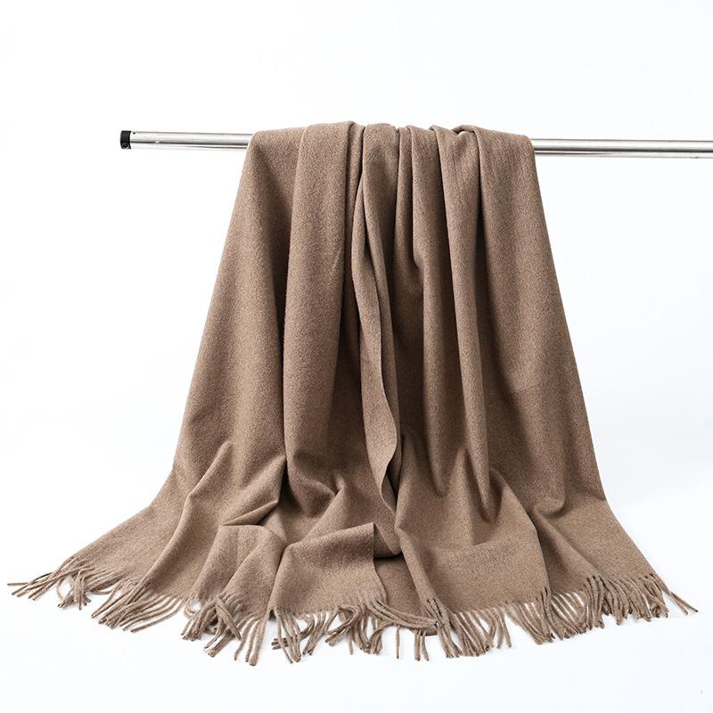 Wool Scarf Women's Winter Korean Style Thickened Warm Solid Color Scarf Shawl High End Versatile Cashmere Scarf